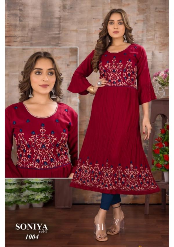 Soniya Vol 01 Ethnic Wear Rayon Anarkali Kurti Collection